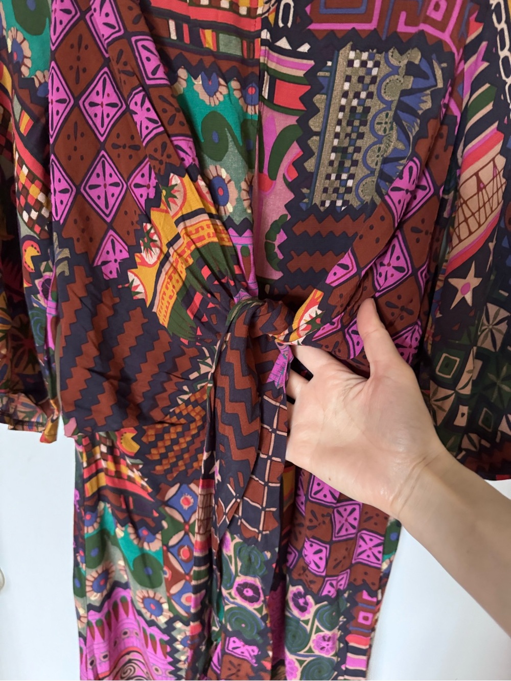 Desigual Multicolor Geometric & Floral Print Dress — Purple, Pink, Green, Orange - Picture 7 of 10